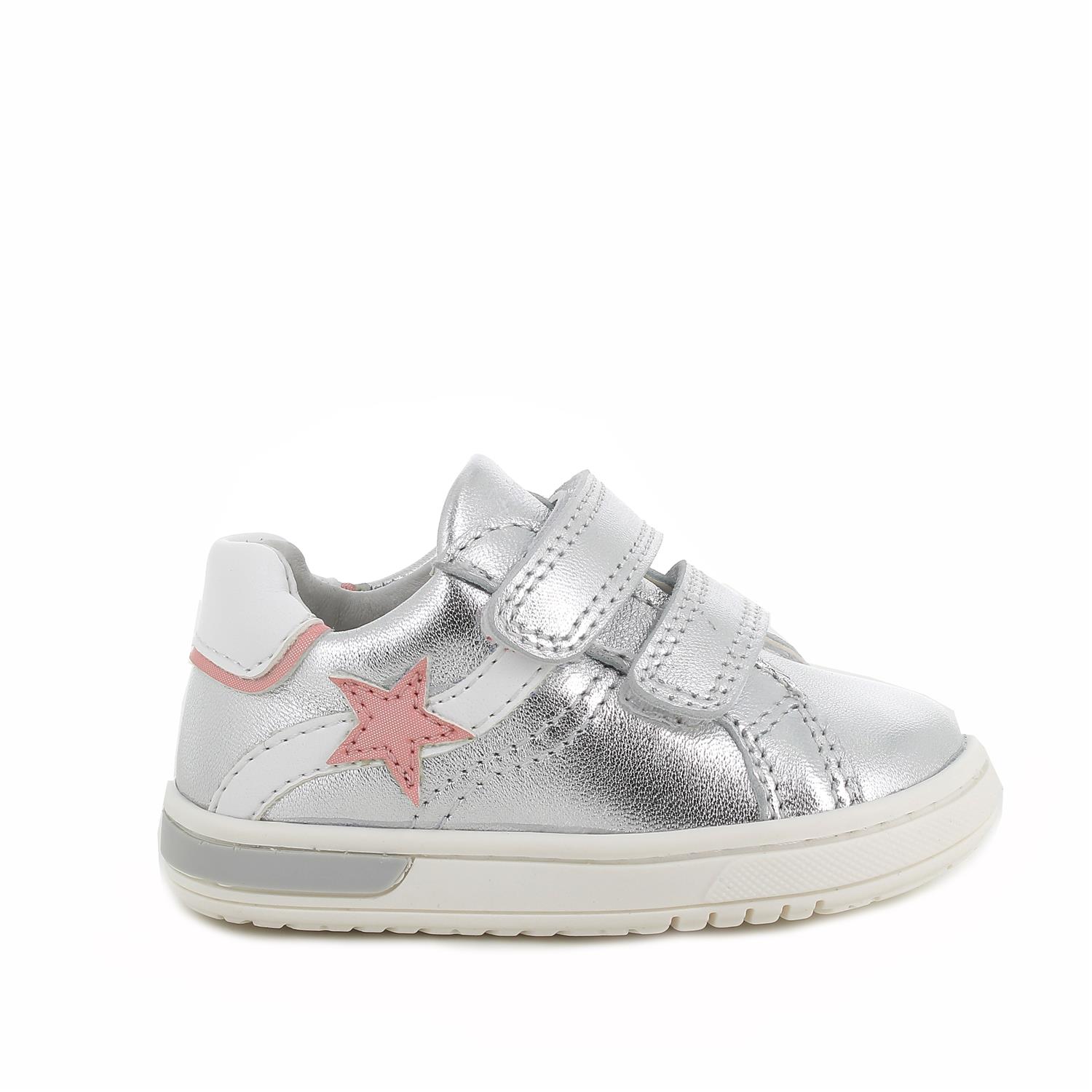 Chaussure pour fille argent avec velcro
