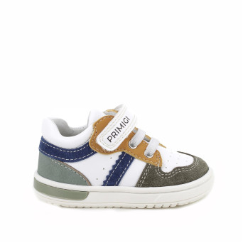 Sneakers for boys white and green with velcro Sneakers for boys white and green with velcro