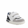 Sneaker pour garçon blanc et gris avec velcro Sneaker pour garçon blanc et gris avec velcro