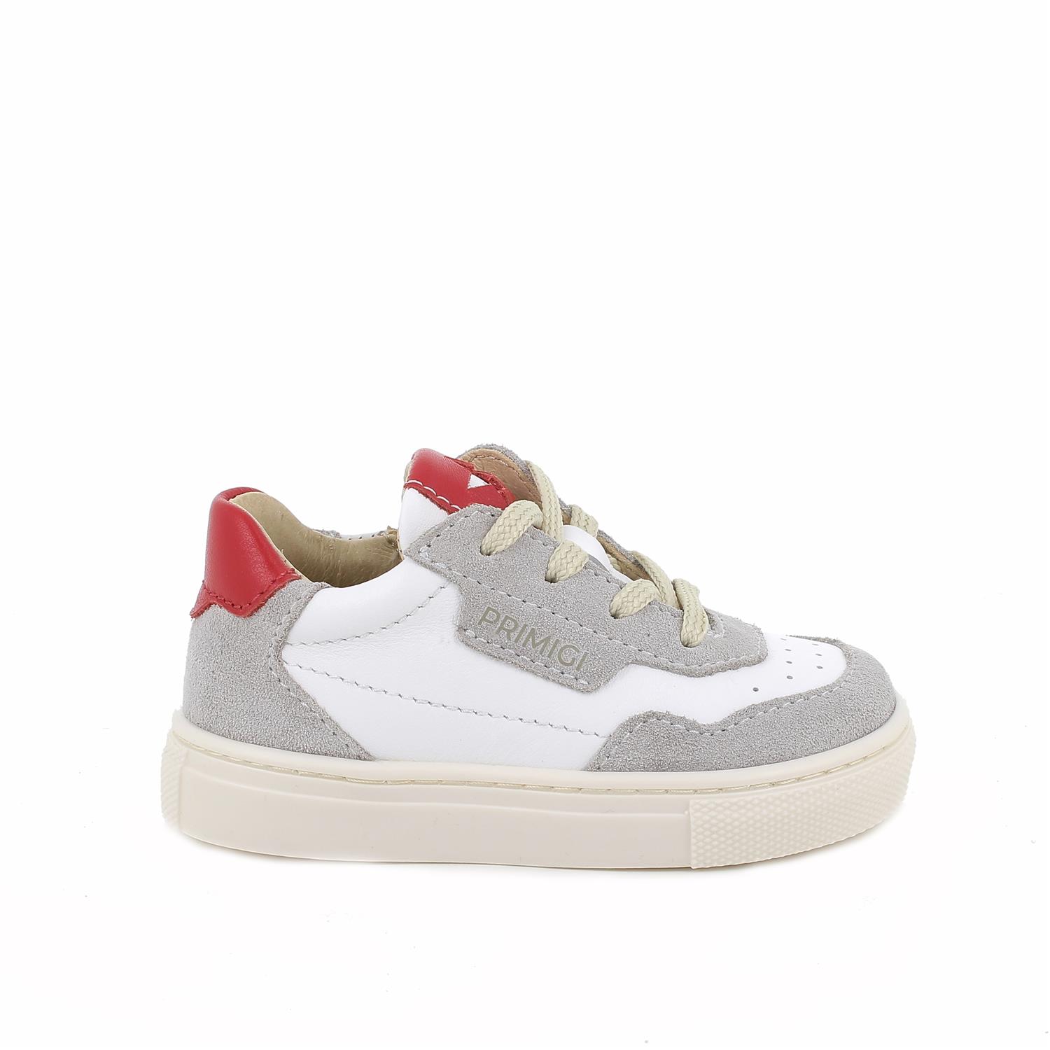 Sneakers for boys white and grey with zip