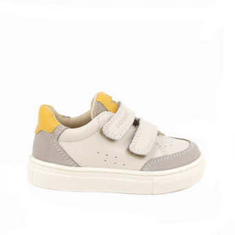 Кожаные кроссовки для мальчиков,белый/темно бежевый Кожаные кроссовки для мальчиков,белый/темно бежевый