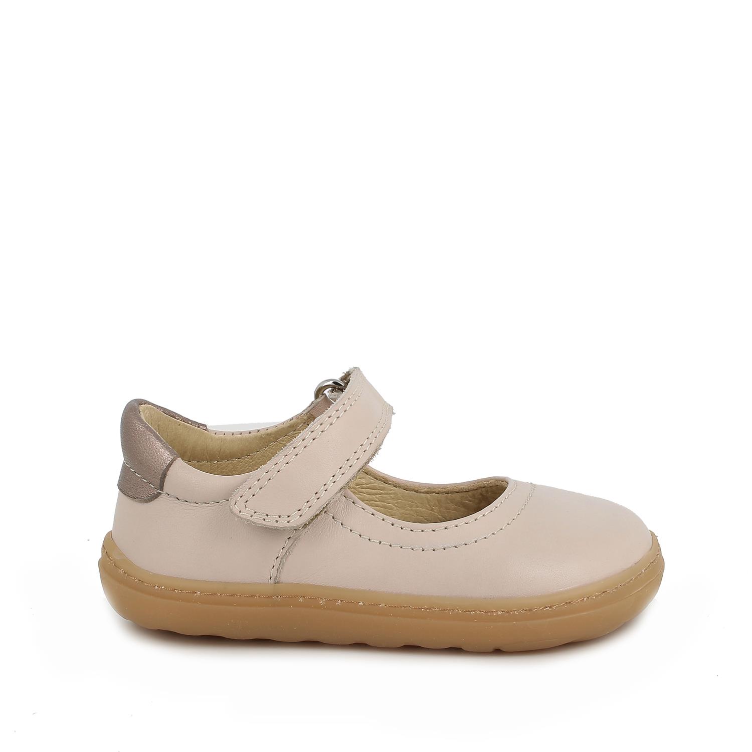 Bailarina para niña beige con velcro
