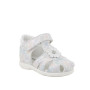 Sandalia para niña blanco y turquesa con velcro Sandalia para niña blanco y turquesa con velcro