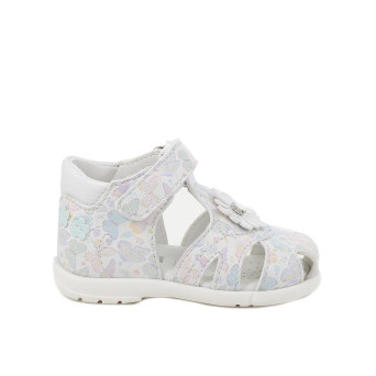 Sandalia para niña blanco y turquesa con velcro Sandalia para niña blanco y turquesa con velcro