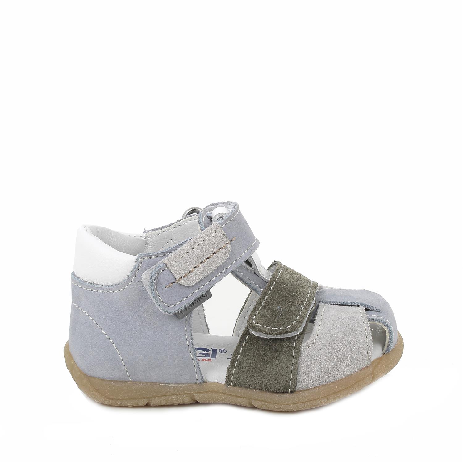 Sandals for boys grey and green with velcro