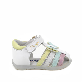 Sandale pour fille blanc et vert avec velcro Sandale pour fille blanc et vert avec velcro