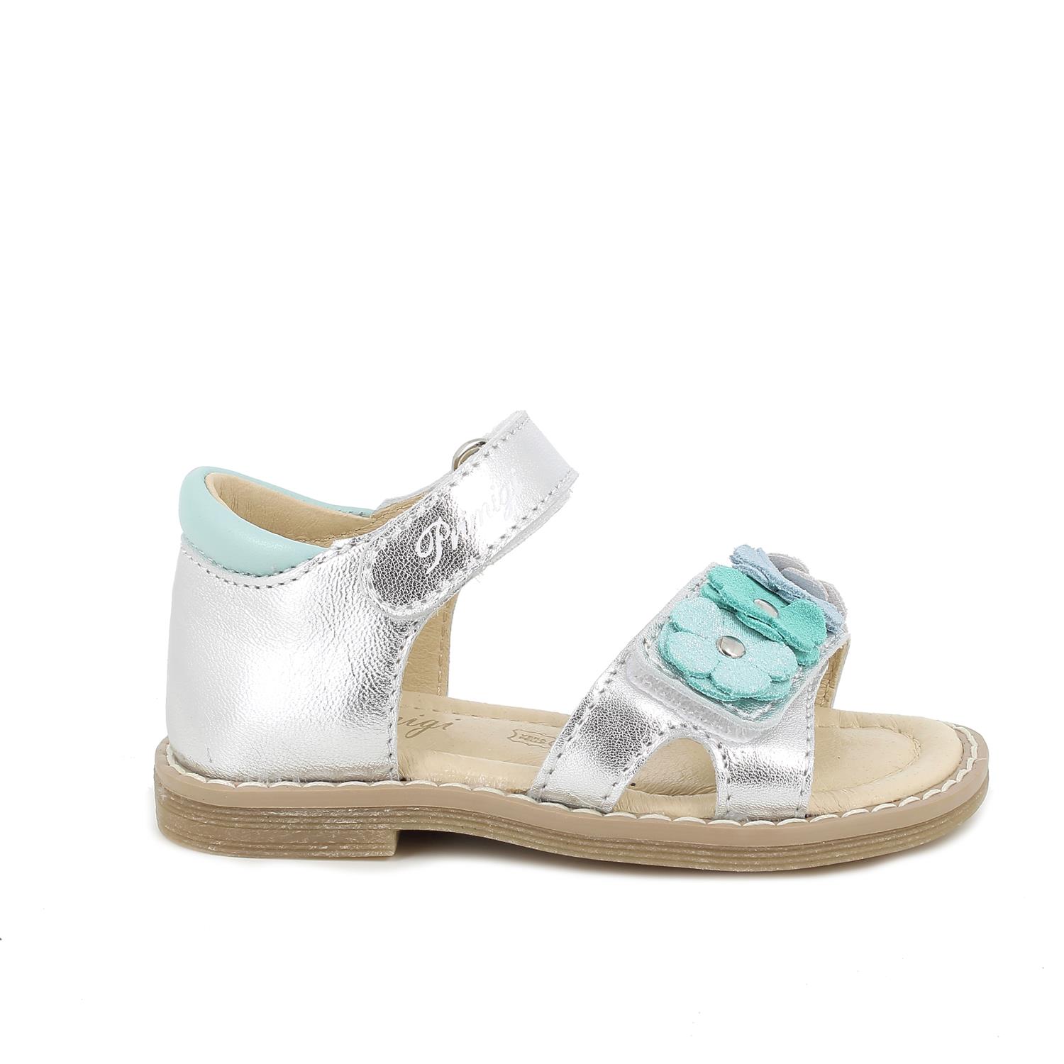 MÄDCHEN SANDALE SILBER MIT VELCRO