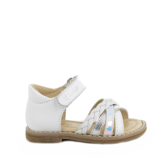 Sandalia para niña blanco con velcro Sandalia para niña blanco con velcro