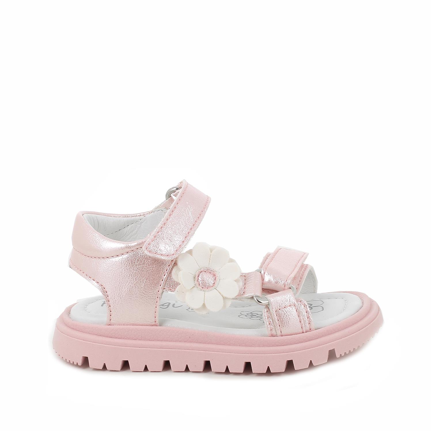 Sandals for girls pink with velcro