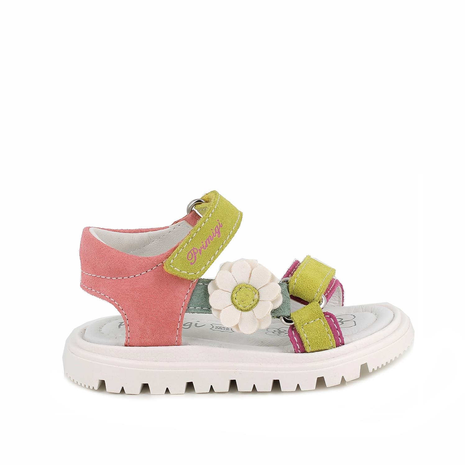Sandals for girls pink and green with velcro
