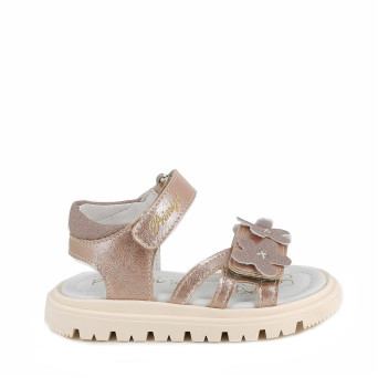 Sandalia para niña rosa y beige con velcro Sandalia para niña rosa y beige con velcro
