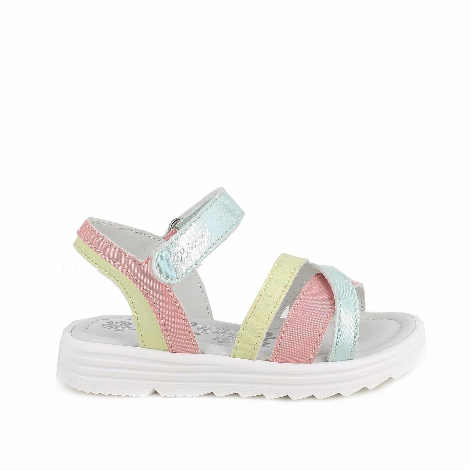 Sandale pour fille rose et turquoise avec velcro