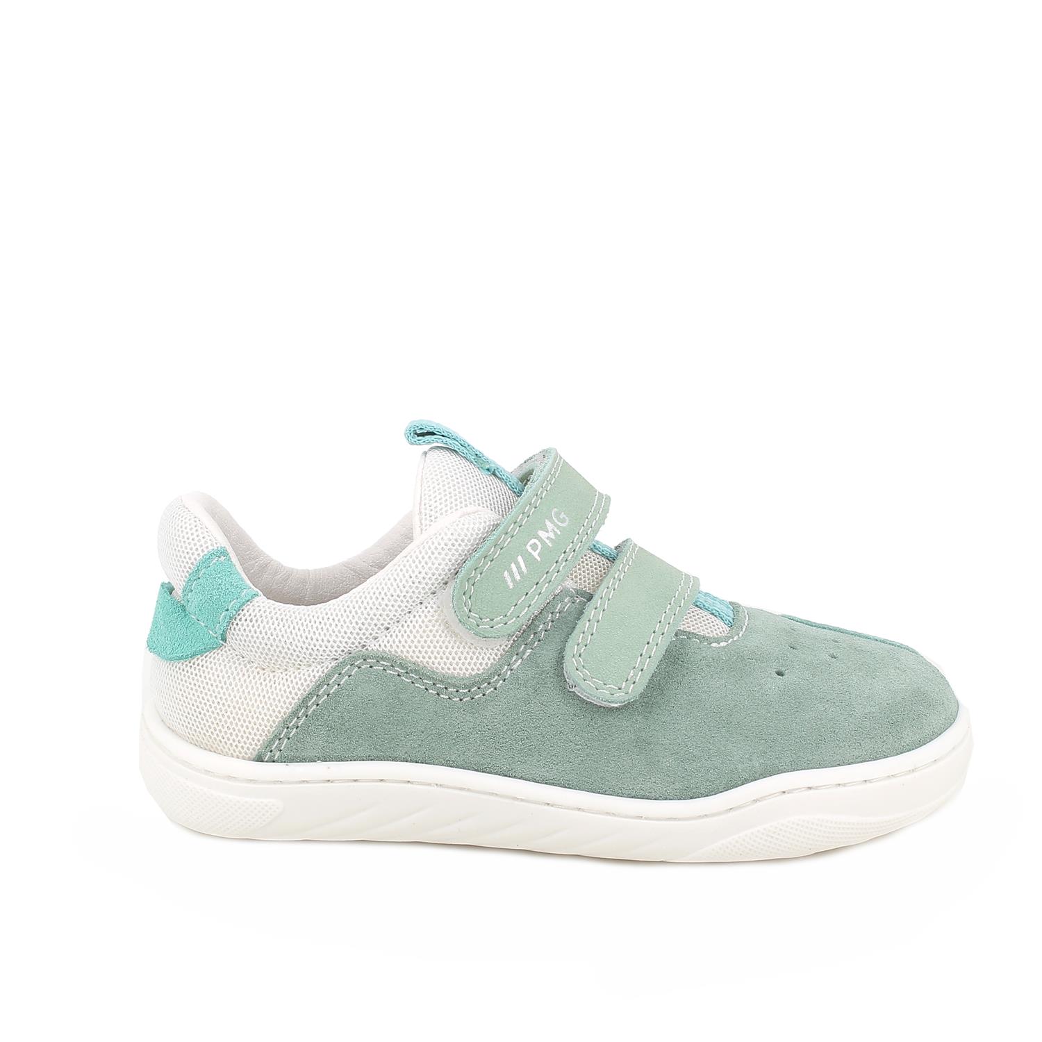 Sneaker pour garçon turquoise et vert avec velcro