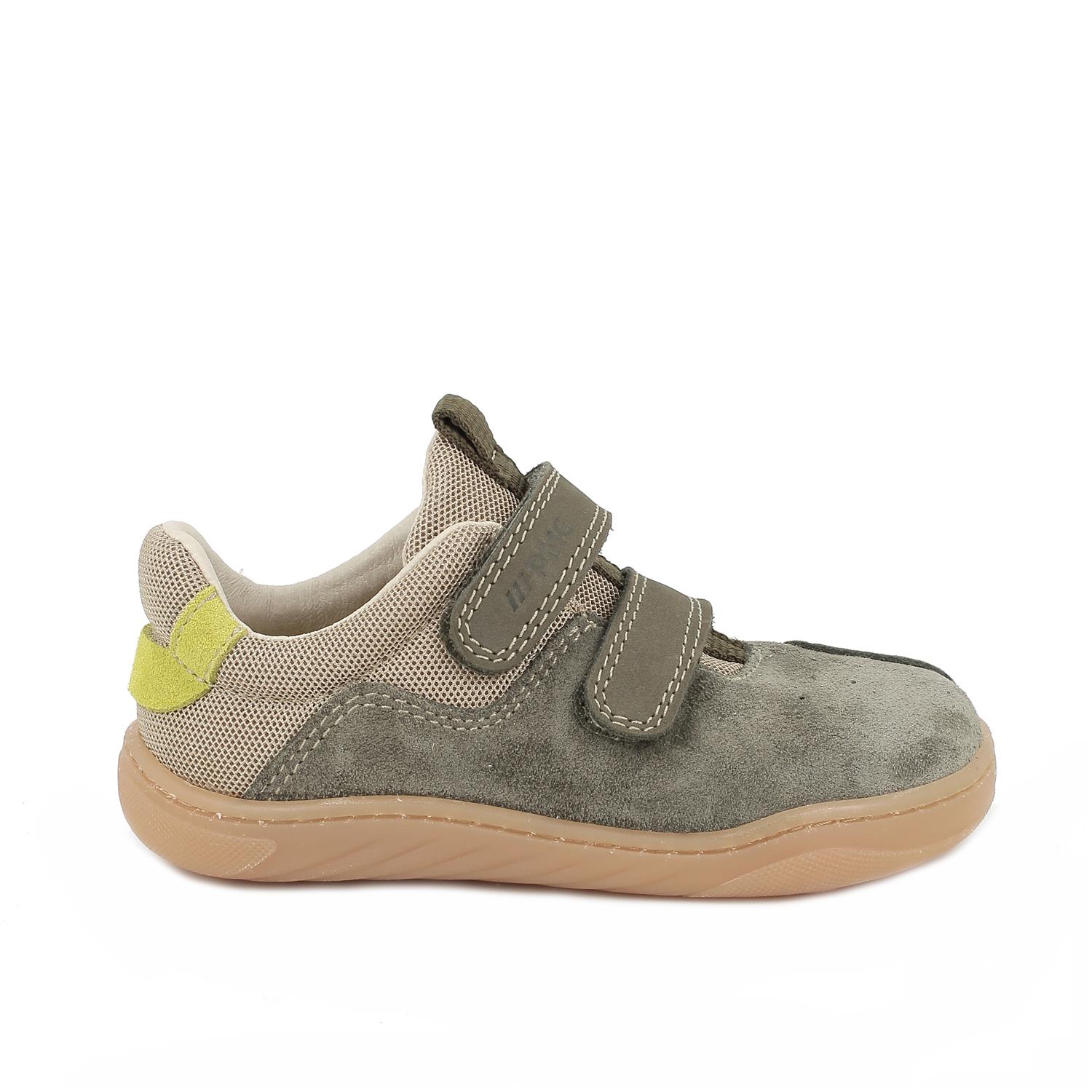 Sneaker pour garçon vert et beige avec velcro
