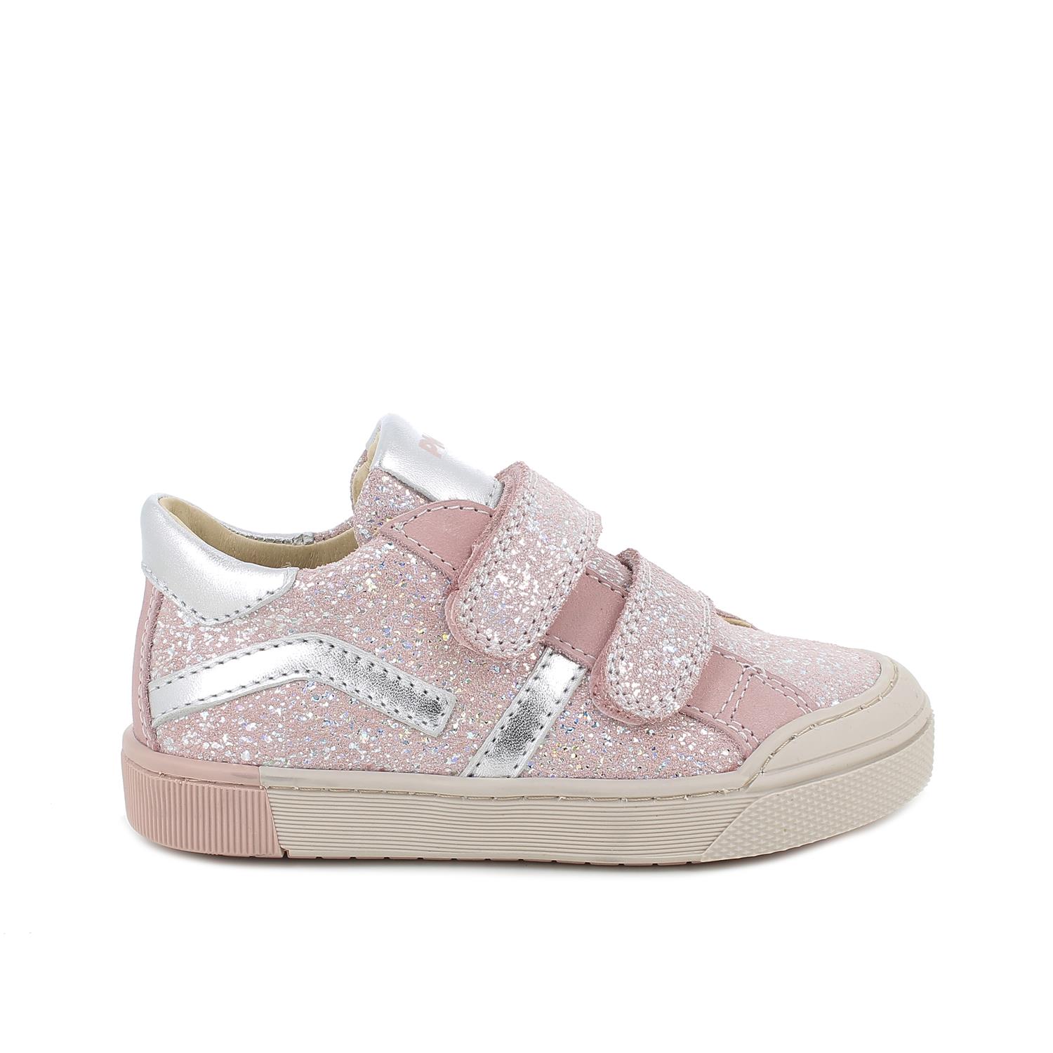 Sneaker pour fille rose avec velcro