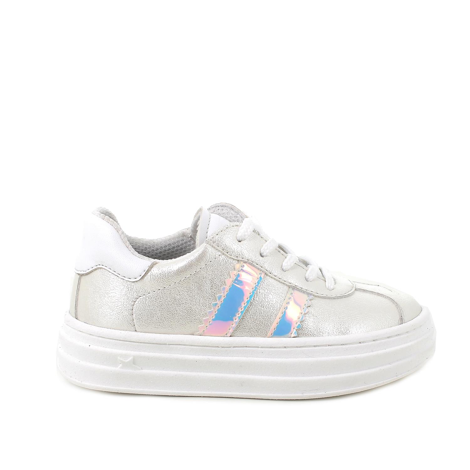 Sneakers for girls white with zip