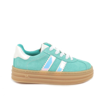 Sneakers da bambina verde con zip Sneakers da bambina verde con zip