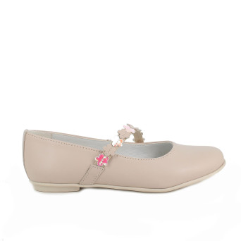 Mary jane shoes for girls beige with elastic Mary jane shoes for girls beige with elastic