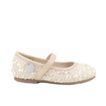 Bailarina para niña beige con velcro Bailarina para niña beige con velcro