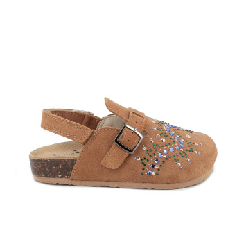 Sandalia para niña marron con velcro Sandalia para niña marron con velcro