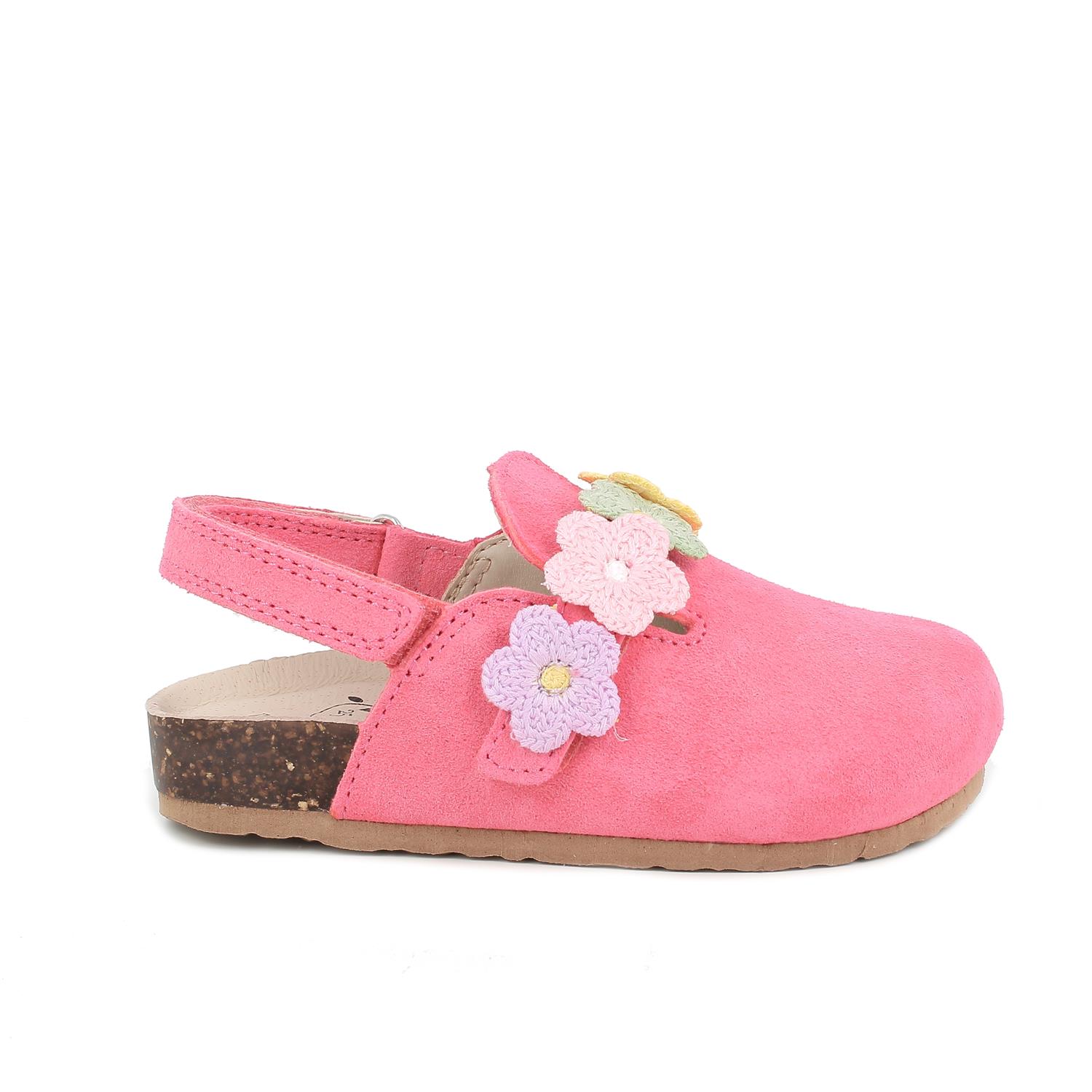 Sandalia para niña fucsia y rosa con velcro