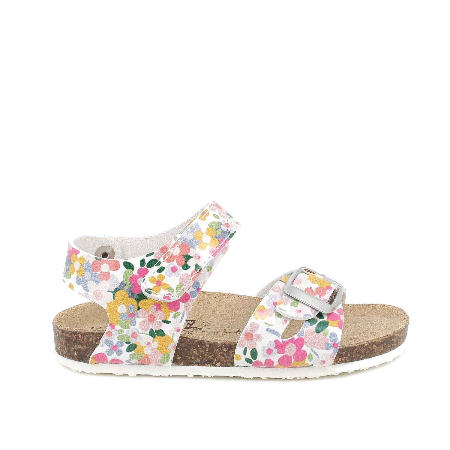 Sandale pour fille blanc et fuxia avec velcro