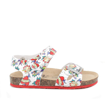 Sandale pour fille blanc et rouge avec velcro Sandale pour fille blanc et rouge avec velcro