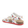 Sandalia para niña blanco y rojo con velcro Sandalia para niña blanco y rojo con velcro