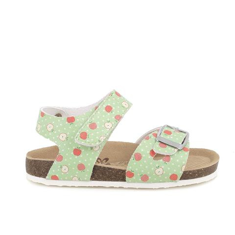Sandale pour fille vert et rouge avec velcro