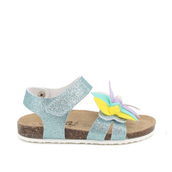 Sandale pour fille turquoise avec velcro Sandale pour fille turquoise avec velcro