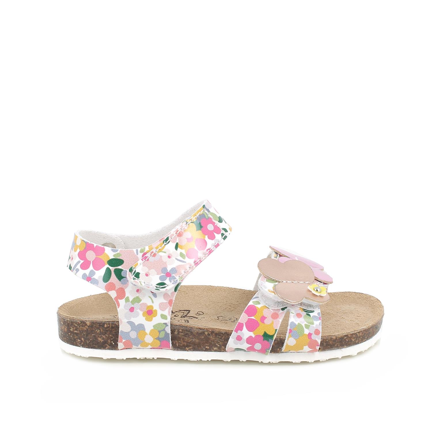 Sandale pour fille blanc et fuxia avec velcro