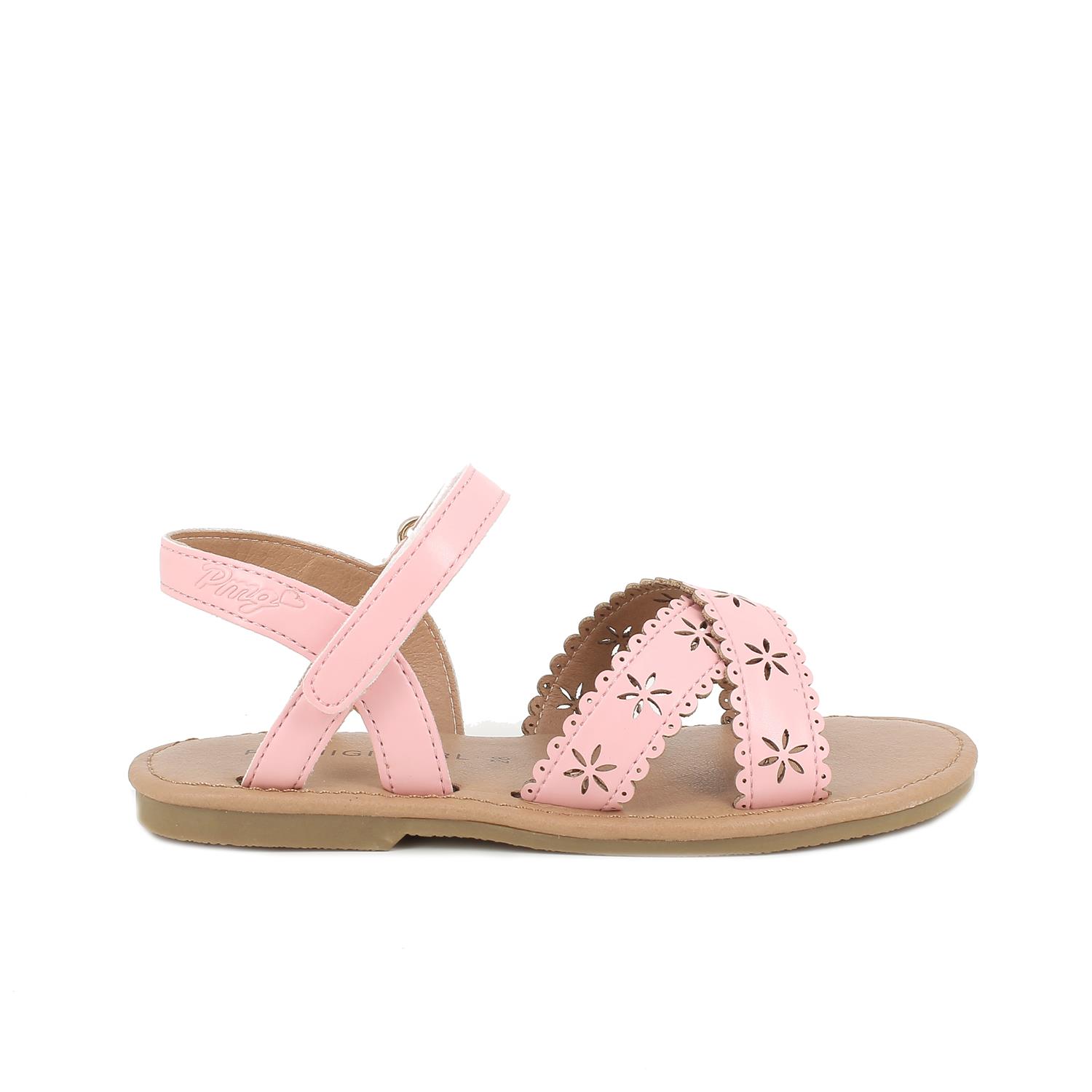 Sandalia para niña rosa con velcro