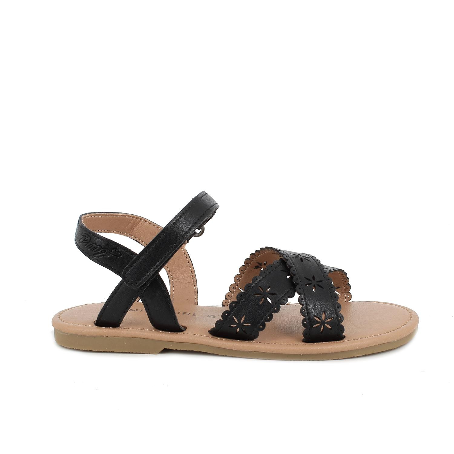 Sandalia para niña negro con velcro