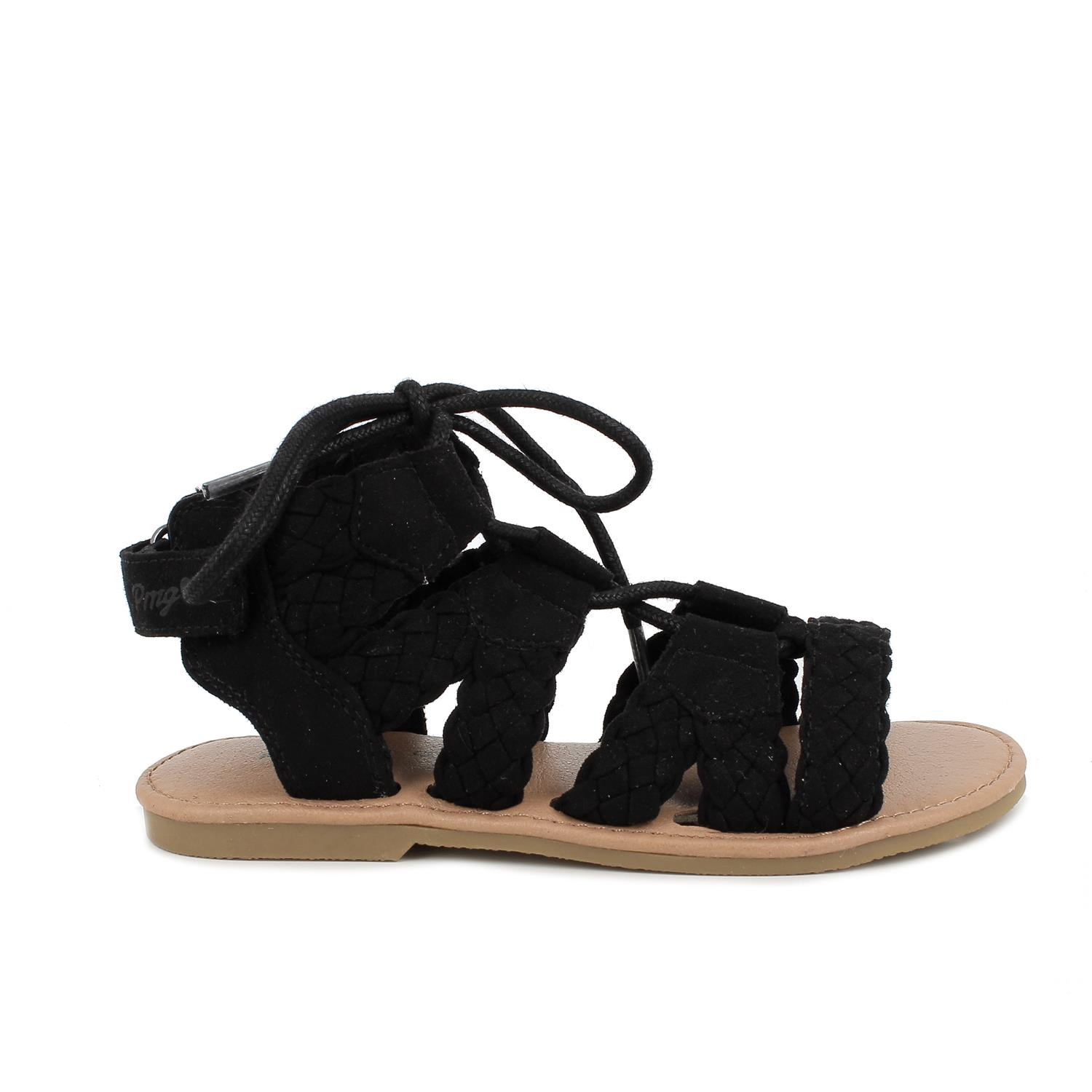 Sandalia para niña negro con velcro