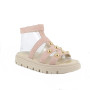 Sandale pour fille rose et beige avec velcro Sandale pour fille rose et beige avec velcro