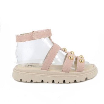 Sandale pour fille rose et beige avec velcro Sandale pour fille rose et beige avec velcro