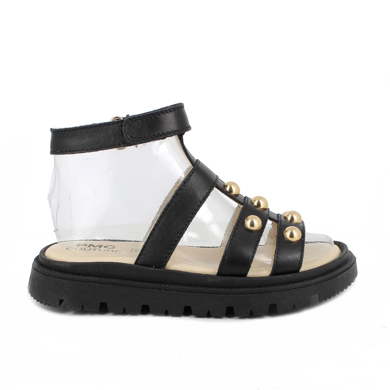 Кожаные сандалии для девочек,черный