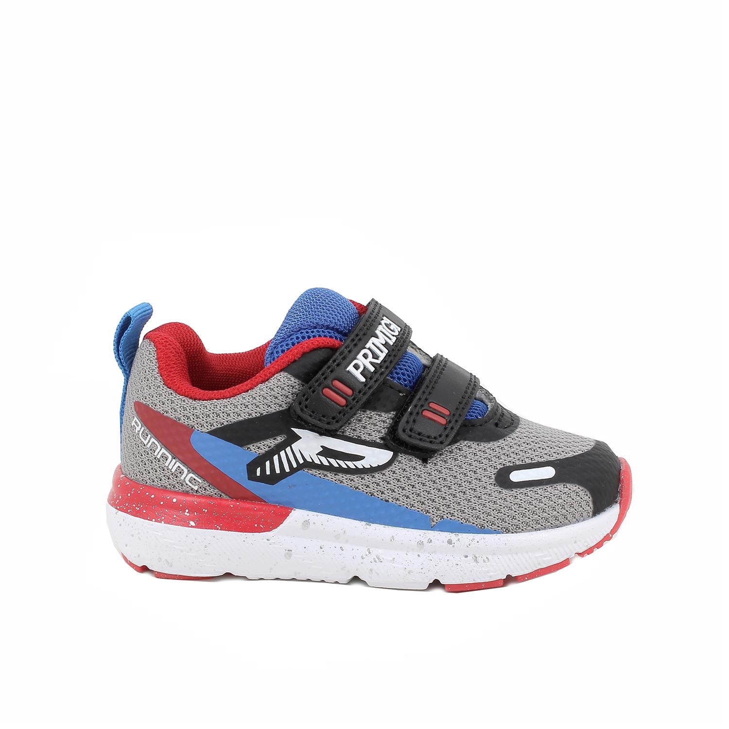 JUNGE SNEAKER GRAU MIT VELCRO