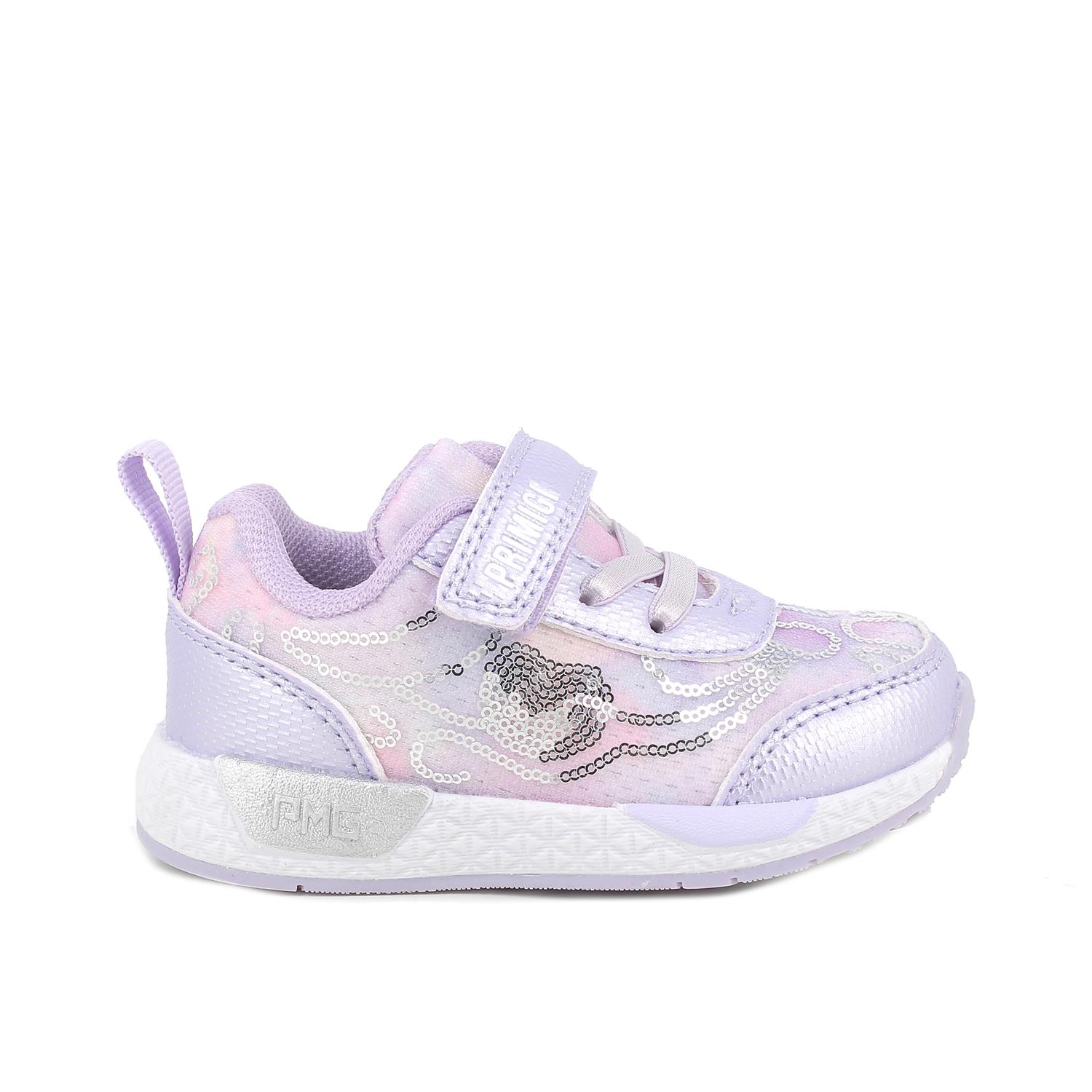 Sneakers for girls purple with velcro