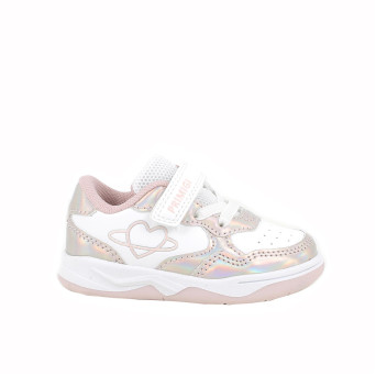 Sneaker pour fille blanc et rose avec velcro Sneaker pour fille blanc et rose avec velcro