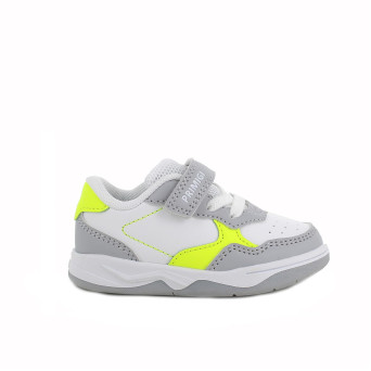 Sneaker pour garçon gris et blanc avec velcro Sneaker pour garçon gris et blanc avec velcro