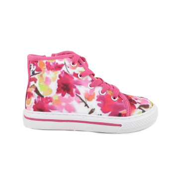Sneakers for girls fuchsia and white with zip Sneakers for girls fuchsia and white with zip