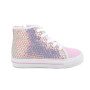 Sneakers for girls pink and silver with zip Sneakers for girls pink and silver with zip
