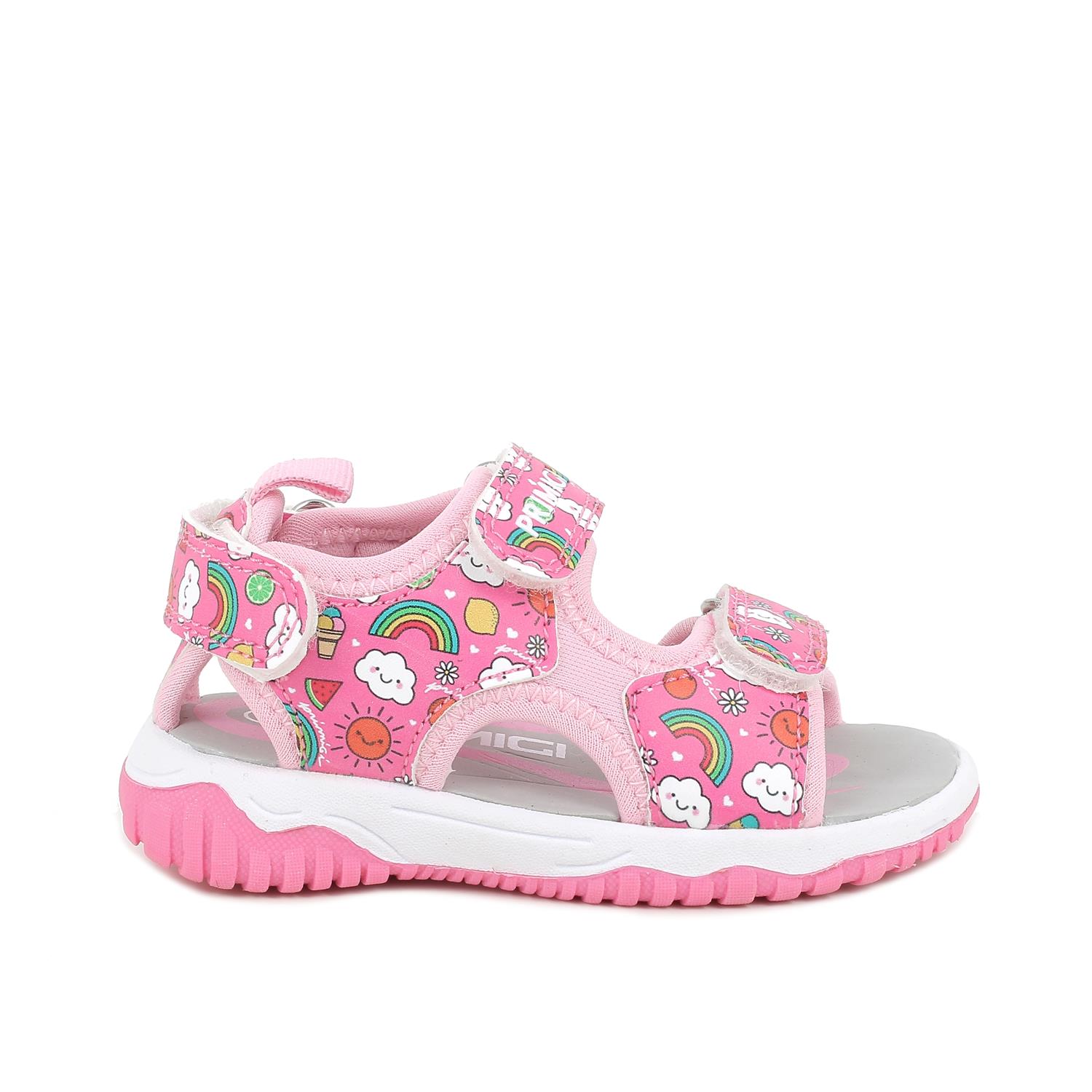 Sandals for girls fuchsia and pink with velcro