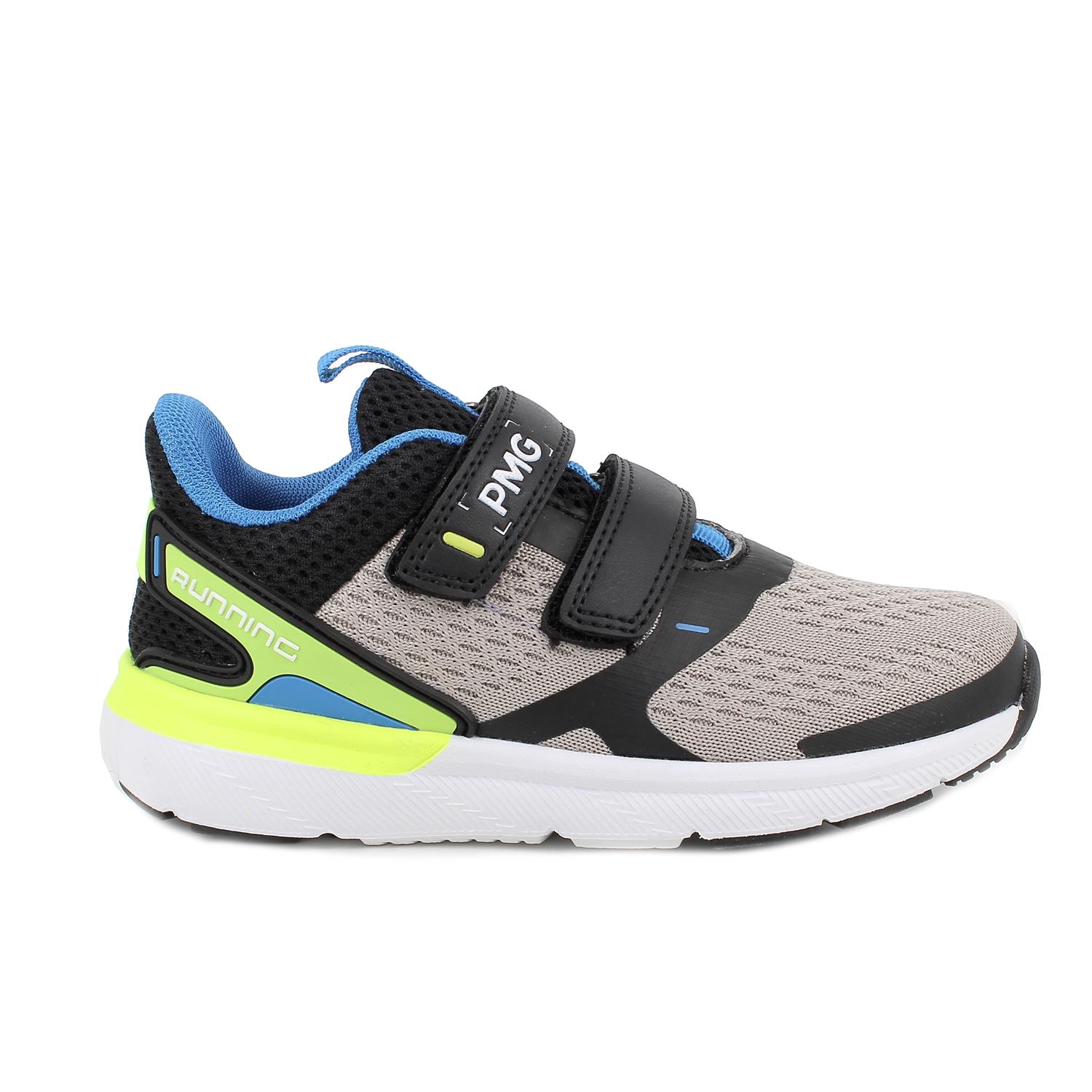 Sneakers for boys grey and black with velcro