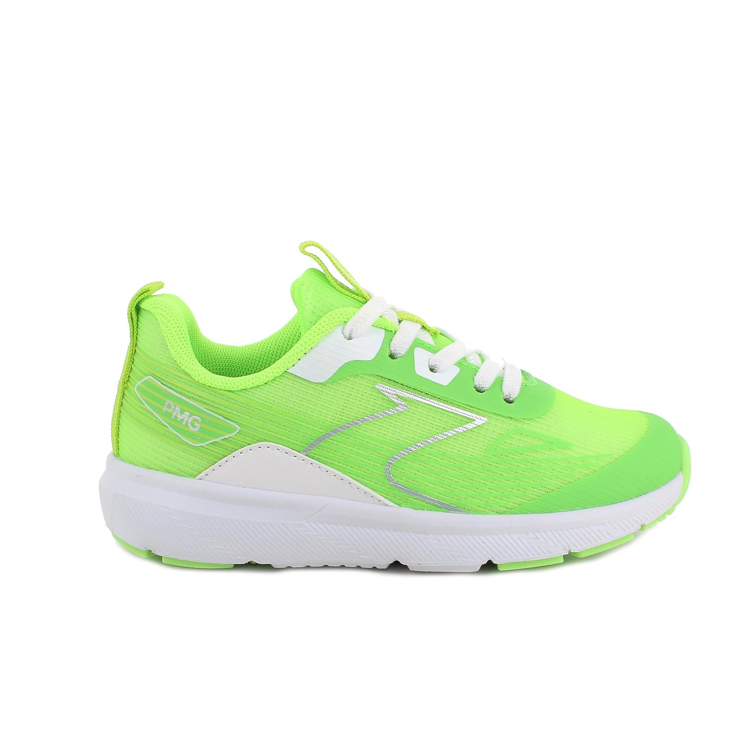 Sneaker pour garçon vert et jaune avec lacets