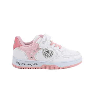 Sneaker pour fille blanc et rose avec velcro Sneaker pour fille blanc et rose avec velcro