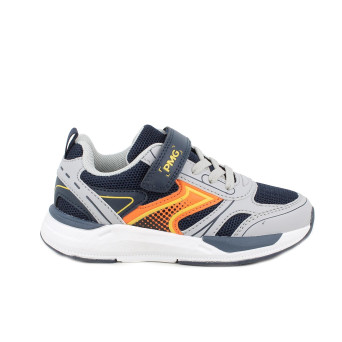 Sneaker pour garçon gris et bleu avec velcro Sneaker pour garçon gris et bleu avec velcro