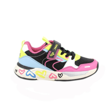 Sneaker pour fille noir et fuxia avec velcro Sneaker pour fille noir et fuxia avec velcro