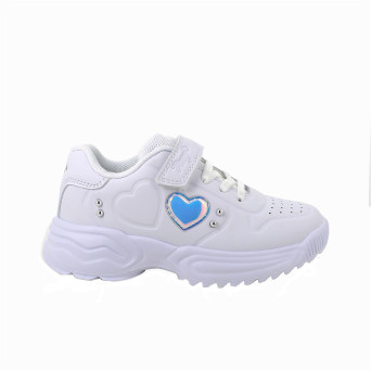 Deportivo para niña blanco con velcro Deportivo para niña blanco con velcro